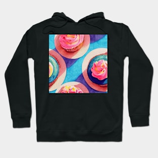 Watercolor cupcake pattern Hoodie